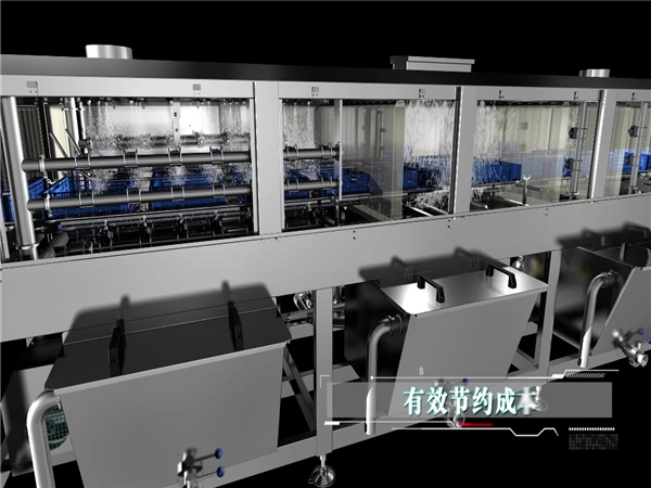 塑料筐清洗機械，可調(diào)高壓水清洗設備，周轉箱清洗機