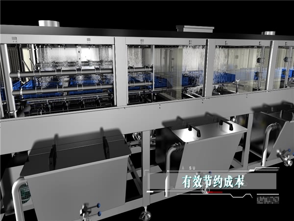 塑料筐清洗機械，可調(diào)高壓水清洗設備，周轉箱清洗機