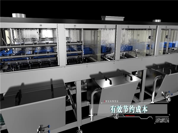 高壓水流周轉(zhuǎn)箱清洗機，雞籠清洗機