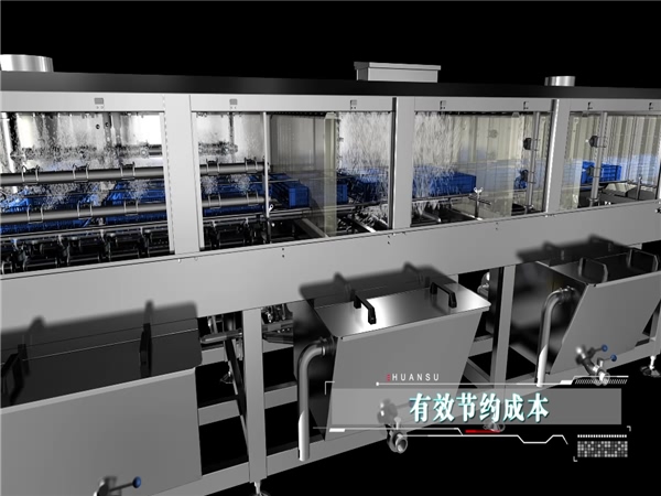 大型周轉(zhuǎn)箱清洗機(jī)，不銹鋼自動(dòng)噴淋料筐清洗機(jī)，高溫殺菌清洗機(jī)